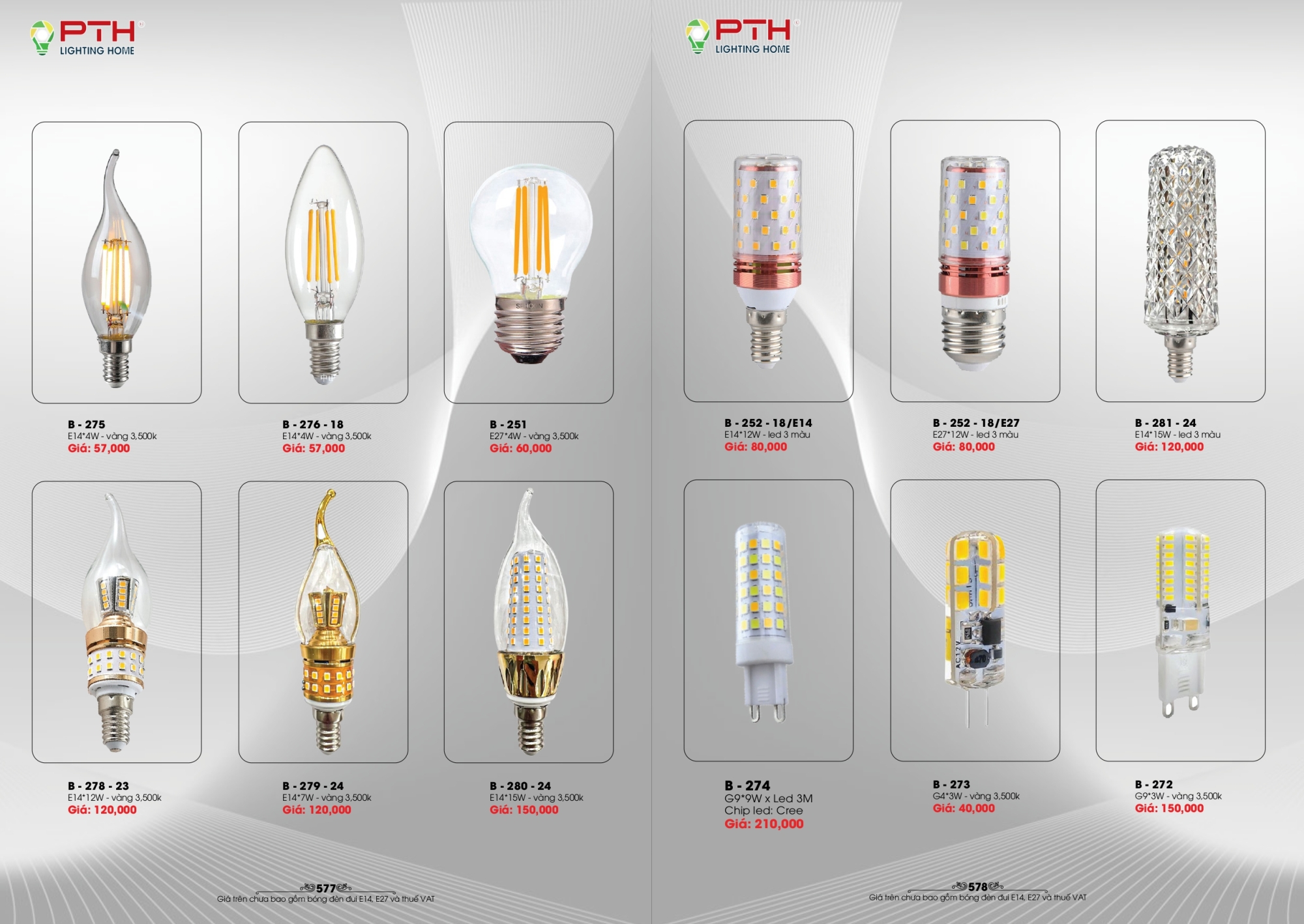 Bảng giá đèn trang trí PTH Lighting Home 2026